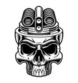 black and white of vape skull vector image vector image