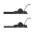 lawn mower logo side view black and white vector image