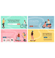 transport store offer at online landing banner set vector image