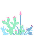 cactus set card in pastel colors vector image vector image