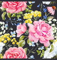 watercolor rose seamless pattern vector image vector image
