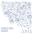 hand drawn underwater world background vector image