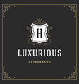 ornament logo design template flourishes vector image