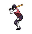 baseball girl player ready hit ball color vector image vector image