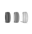 car tire with tire marks on a white background vector image vector image