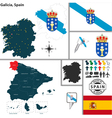 map of galicia vector image vector image