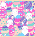 seamless pattern happy egg with bunny vector image vector image