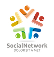 social network people star colorful design vector image