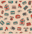 retro seamless pattern with antique tech vector image