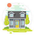 small house and landscape day scene background vector image