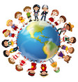 children from many countries around the world vector image