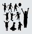kid playing silhouettes vector image