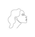 one line woman head design silhouettehand drawn vector image