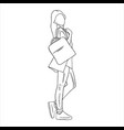 girl with purchases people are happy vector image