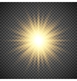 gold glowing light burst explosion on transparent vector image