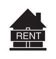 house for rent sign glyph icon rental property vector image vector image