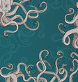 octopus kraken card with feelers vector image