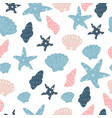 seashell seamless pattern vector image vector image