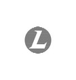 capital letter l logo on the striped circle shape vector image vector image