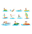 characters do summer water sport set vector image