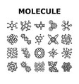 molecular science chemistry atom icons set vector image vector image