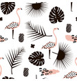 palm branch trendy seamless pattern with hand vector image