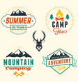 set of retro vintage summer camping badges vector image