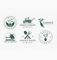 set of vintage elegant garden logo gardening vector image
