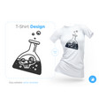 skull in vitro t-shirt design print for clothes vector image vector image