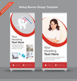 sophisticated rollup banner design with duotone vector image