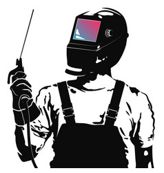 Welder mask and welding machine Royalty Free Vector Image