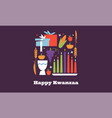 happy kwanzaa horizontal banner template vector image