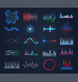 set of isolated futuristic music sound equalizer vector image