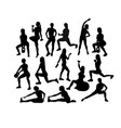 fitness and gym sport silhouettes vector image