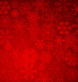 red christmas snowflakes background with lights vector image