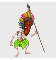 skeleton in indian mask with spear vector image