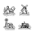 black farm and field vector image