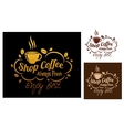 shop coffeesymbols or banners vector image