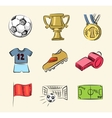 soccer icon set vector image vector image