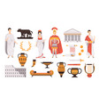 traditional cultural symbols ancient rome set vector image