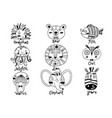 avatars funny animal faces hedgehog bear fish vector image