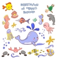 collection of marine animals and fish vector image