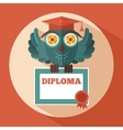 owl in graduation cap vector image
