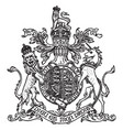 lion crest have and unicorn vintage engraving vector image