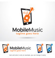 mobile music logo template design vector image vector image