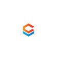 shape letter c polygon colored logo vector image vector image