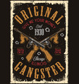 vintage poster with crossed machine guns vector image vector image
