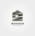 wooden house woodwork logo minimalist design vector image vector image