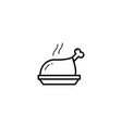 chicken roast icon vector image vector image