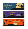 halloween template banners in flat modern style vector image